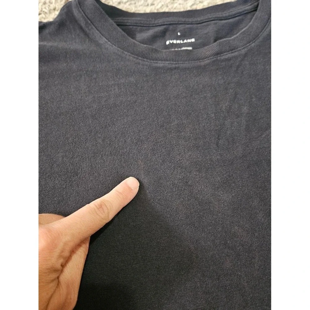 Everlane Organic Cotton Heavy Pocket T-Shirt Mens Large Black Short Sleeve - Picture 3 of 7